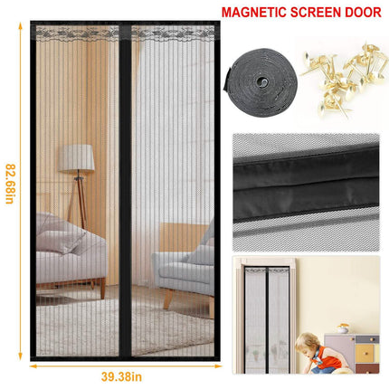 Magnetic Screen Door Hands-free Fly Mesh Door Curtain