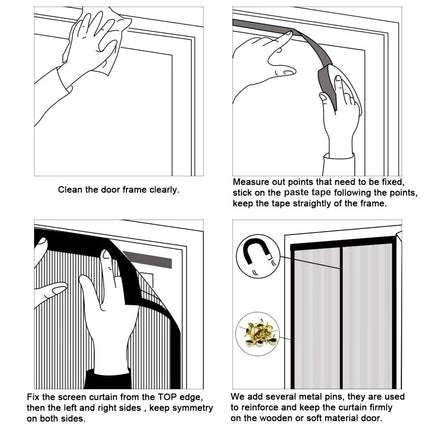 Magnetic Screen Door Hands-free Fly Mesh Door Curtain