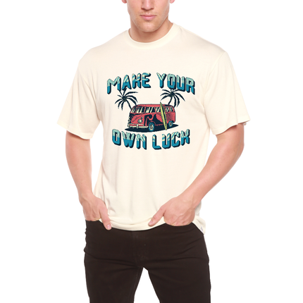 Make your own luck Men's Bamboo Viscose/Organic Cotton Short Sleeve Graphic T-Shirt