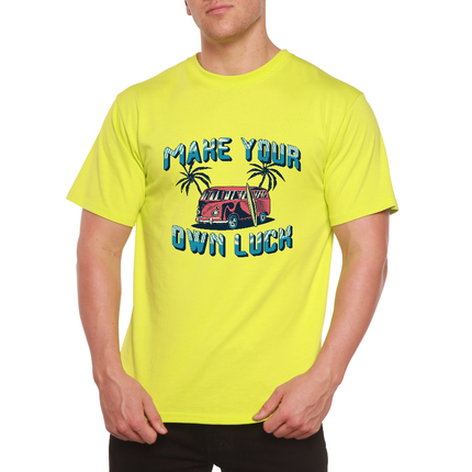 Make your own luck Men's Bamboo Viscose/Organic Cotton Short Sleeve Graphic T-Shirt