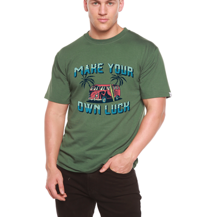 Make your own luck Men's Bamboo Viscose/Organic Cotton Short Sleeve Graphic T-Shirt