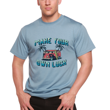 Make your own luck Men's Bamboo Viscose/Organic Cotton Short Sleeve Graphic T-Shirt