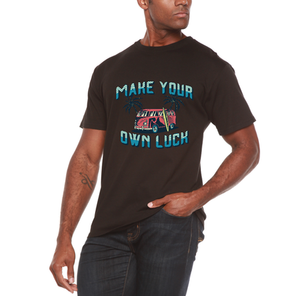 Make your own luck Men's Bamboo Viscose/Organic Cotton Short Sleeve Graphic T-Shirt