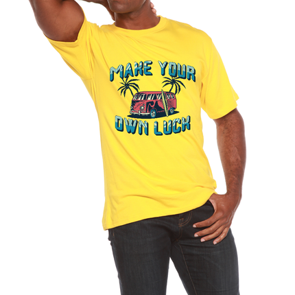 Make your own luck Men's Bamboo Viscose/Organic Cotton Short Sleeve Graphic T-Shirt