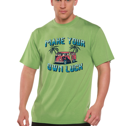 Make your own luck Men's Bamboo Viscose/Organic Cotton Short Sleeve Graphic T-Shirt
