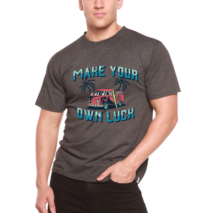 Make your own luck Men's Bamboo Viscose/Organic Cotton Short Sleeve Graphic T-Shirt