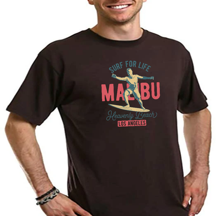 MALIBU Men's Bamboo Viscose/Organic Cotton Short Sleeve Graphic T-Shirt