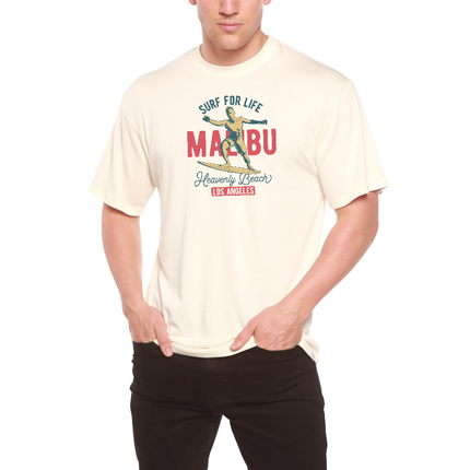 MALIBU Men's Bamboo Viscose/Organic Cotton Short Sleeve Graphic T-Shirt