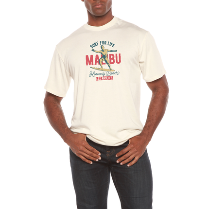 MALIBU Men's Bamboo Viscose/Organic Cotton Short Sleeve Graphic T-Shirt