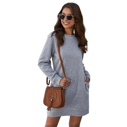 Marble Knit Mini Sweatshirt Dress