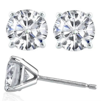 Martini 6.00 Ct D Vs1 Round Lab Created Diamond Earrings 4 Prong 14 K White Gold