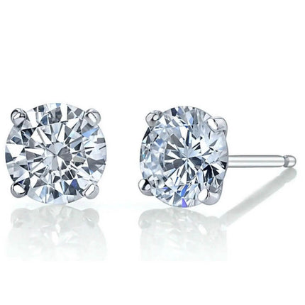 Martini 6.00 Ct D Vs1 Round Lab Created Diamond Earrings 4 Prong 14 K White Gold
