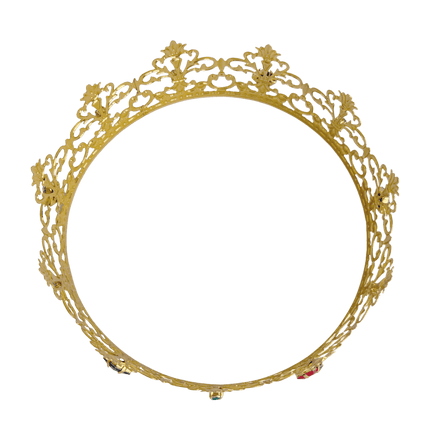 Gold Royal Crown Costume Accessory – King, Queen, Prince & Princess Crown with Jewel Details