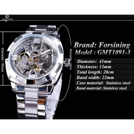 Men Luxury Skeleton Automatic Winding Mechanical Watch