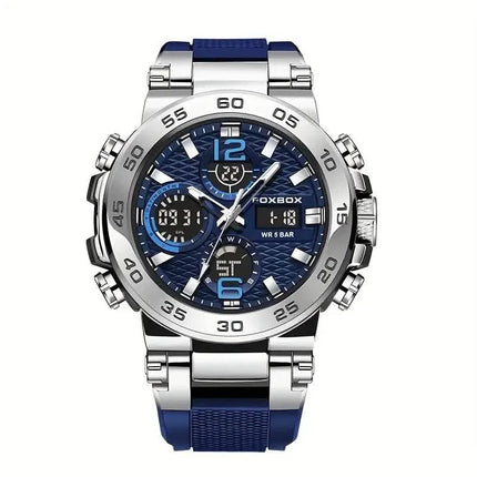 Men Waterproof Dual Display Digital Quartz Watch