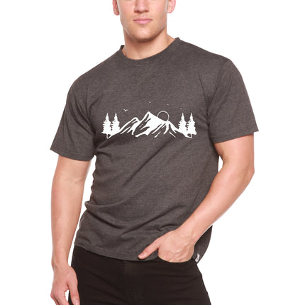 Men's Bamboo Viscose/Organic Cotton Short Sleeve T-Shirt with Print Mauna Kea