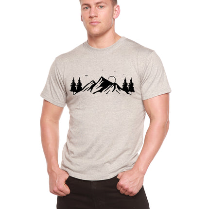 Men's Bamboo Viscose/Organic Cotton Short Sleeve T-Shirt with Print Mauna Kea