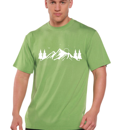 Men's Bamboo Viscose/Organic Cotton Short Sleeve T-Shirt with Print Mauna Kea