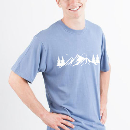 Men's Bamboo Viscose/Organic Cotton Short Sleeve T-Shirt with Print Mauna Kea