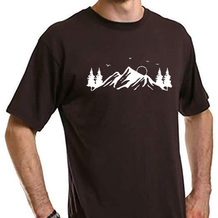 Men's Bamboo Viscose/Organic Cotton Short Sleeve T-Shirt with Print Mauna Kea