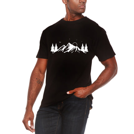 Men's Bamboo Viscose/Organic Cotton Short Sleeve T-Shirt with Print Mauna Kea