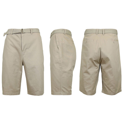 Men's Cotton Chino Shorts with Belt