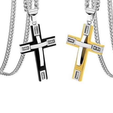 Men's Cross Necklaces in Stainless Steel