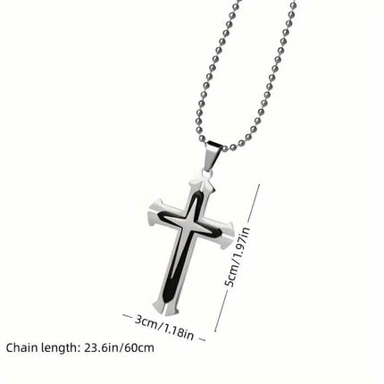 Men's Fashion Cross Dominance Guardian Multi Layer Necklace