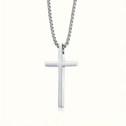 Men's Fashion Stainless Steel Cross Pendant Necklace