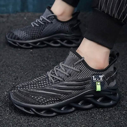 Men's Knit Breathable Lace Up Running Shoes