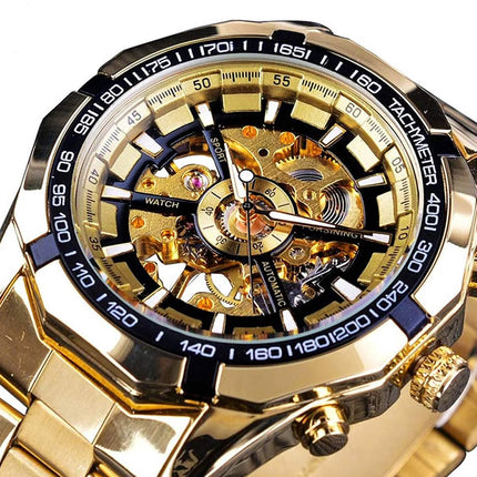 Mens Mechanical Skeleton Automatic Dial Wristwatch