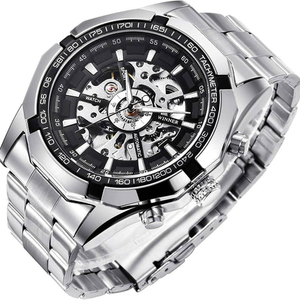 Mens Mechanical Skeleton Automatic Dial Wristwatch