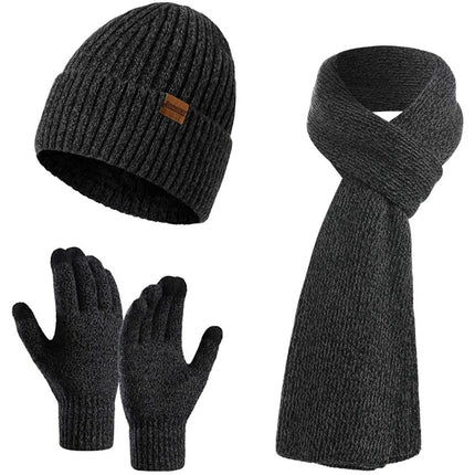 Men's Scaves and Beanie Hat Themal Gloves Set