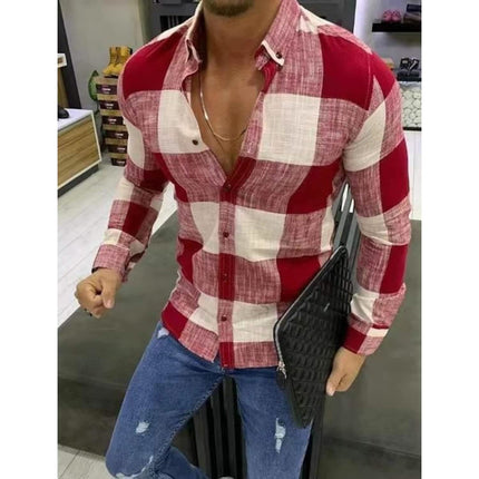 Men's Shirt Bishop Sleeve Collar Shirt