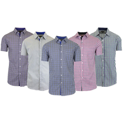 Men's Short Sleeve Slim-Fit Casual Dress Shirts
