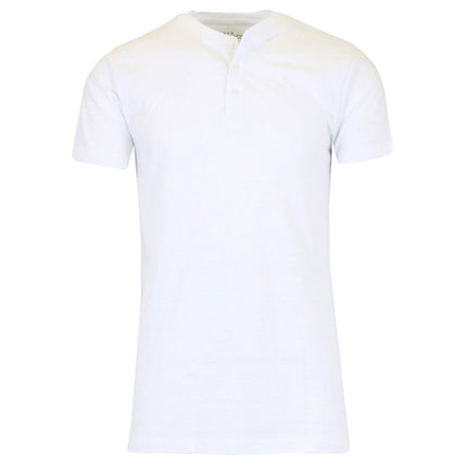 Men's Slim Fitting Short Sleeve Henley Slub Tee