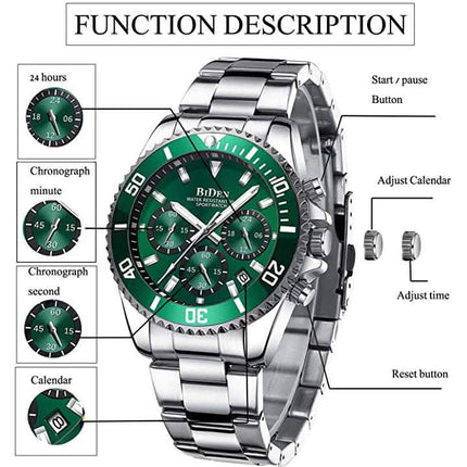 Men's Stainless Steel Watches Chronograph