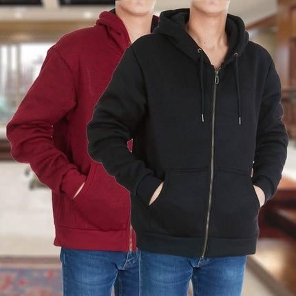 Men's Thick Sherpa Lined Full Zip Hoodie Jackets