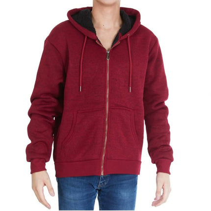 Men's Thick Sherpa Lined Full Zip Hoodie Jackets