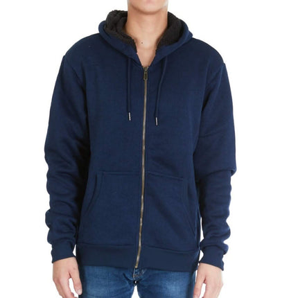 Men's Thick Sherpa Lined Full Zip Hoodie Jackets