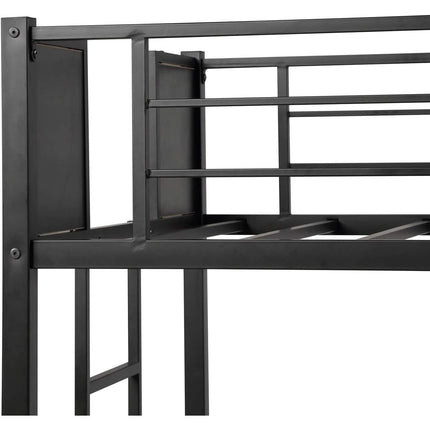 Metal Bunk Bed with Safety Railing Ladder