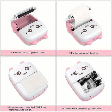 Mini Pocket Wireless BT Thermal Inkless Printer for Smartphones