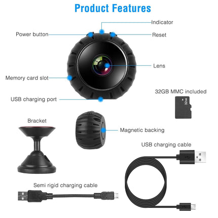 Mini Wireless Camera Wifi IR Night Vision HD 1080P Home Security