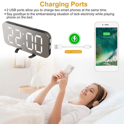 Mirror LED Electronic Alarm Clock