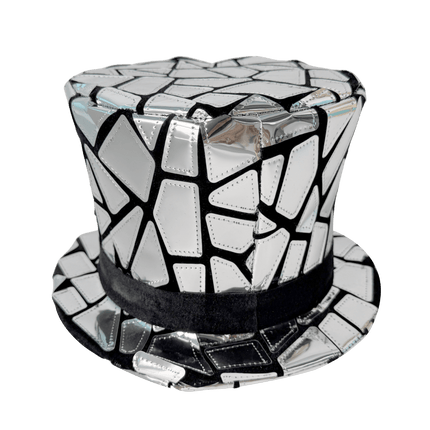 Mirror Mosaic Top Hat – Reflective Costume Hat for Halloween, Parties & Stage PerformancesMirror Mosaic Top Hat