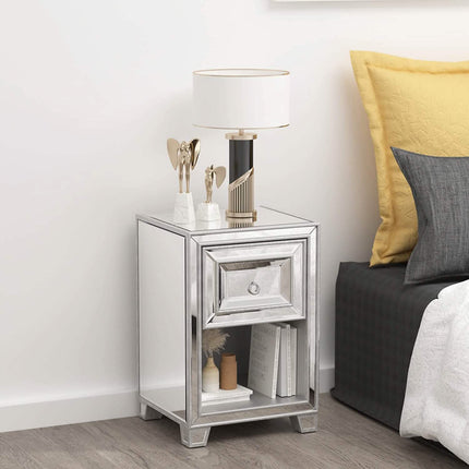Mirrored Accent Bedside Coffee Table