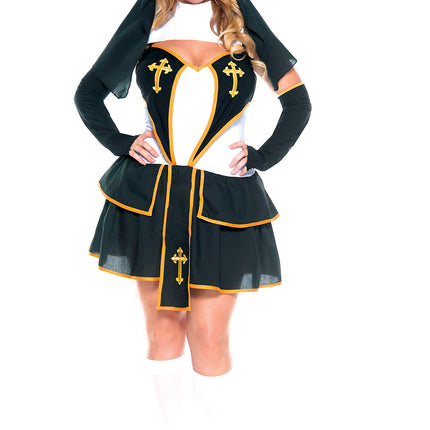 Flirty Nun Woman Plus Costume by Music Leg only at  TeeJayTraders.com