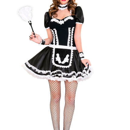 Flowery Lacy French Maid Woman Costume by Music Legs only at  TeeJayTraders.com