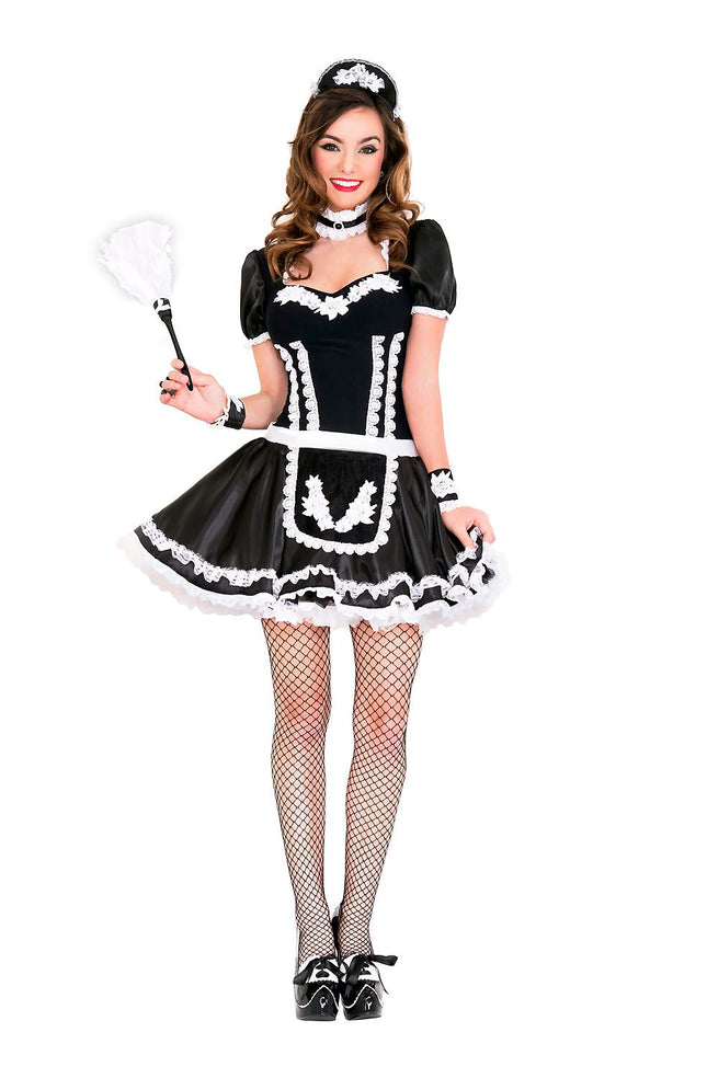 Flowery Lacy French Maid Woman Costume by Music Legs only at  TeeJayTraders.com