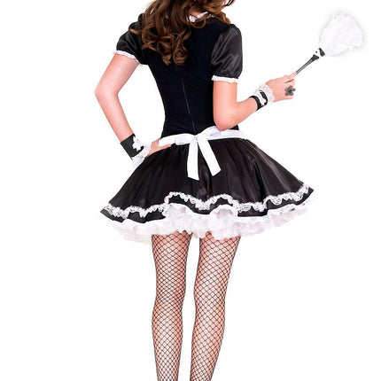Flowery Lacy French Maid Woman Costume by Music Legs only at  TeeJayTraders.com - Image 2